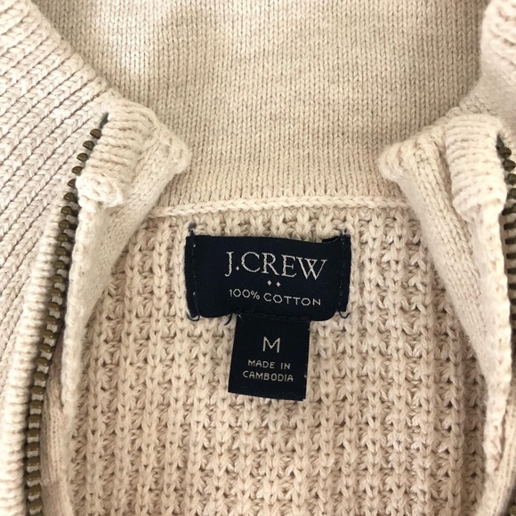 J Crew Factory Waffle Knit Cream Sweater - Picture 3 of 5